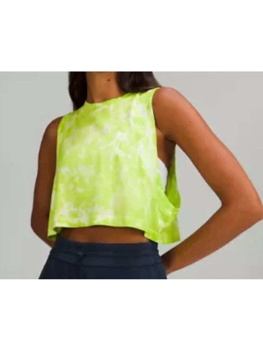 Lululemon All Yours Tie Dye Cotton Cropped Top Relaxed Fit Size 4 like new